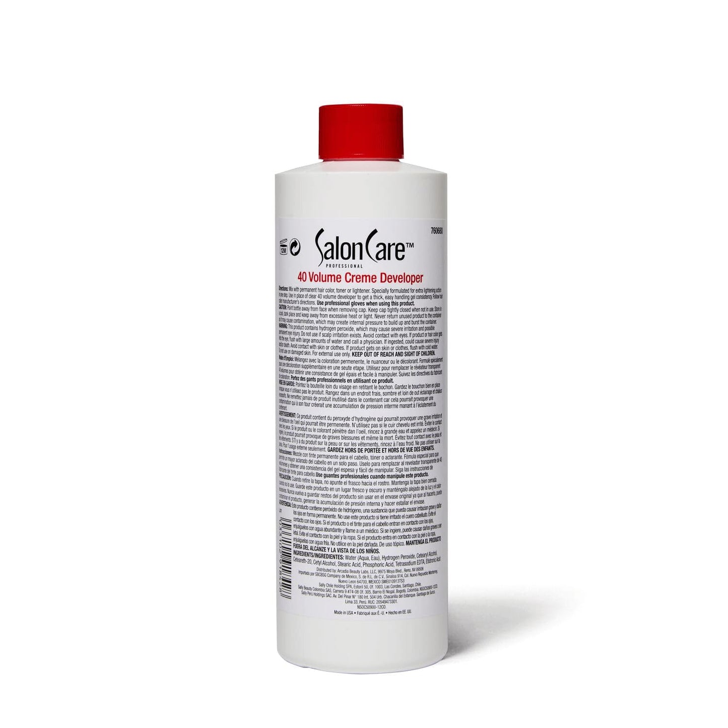 Salon Care 40 Volume Creme Developer 16 Oz