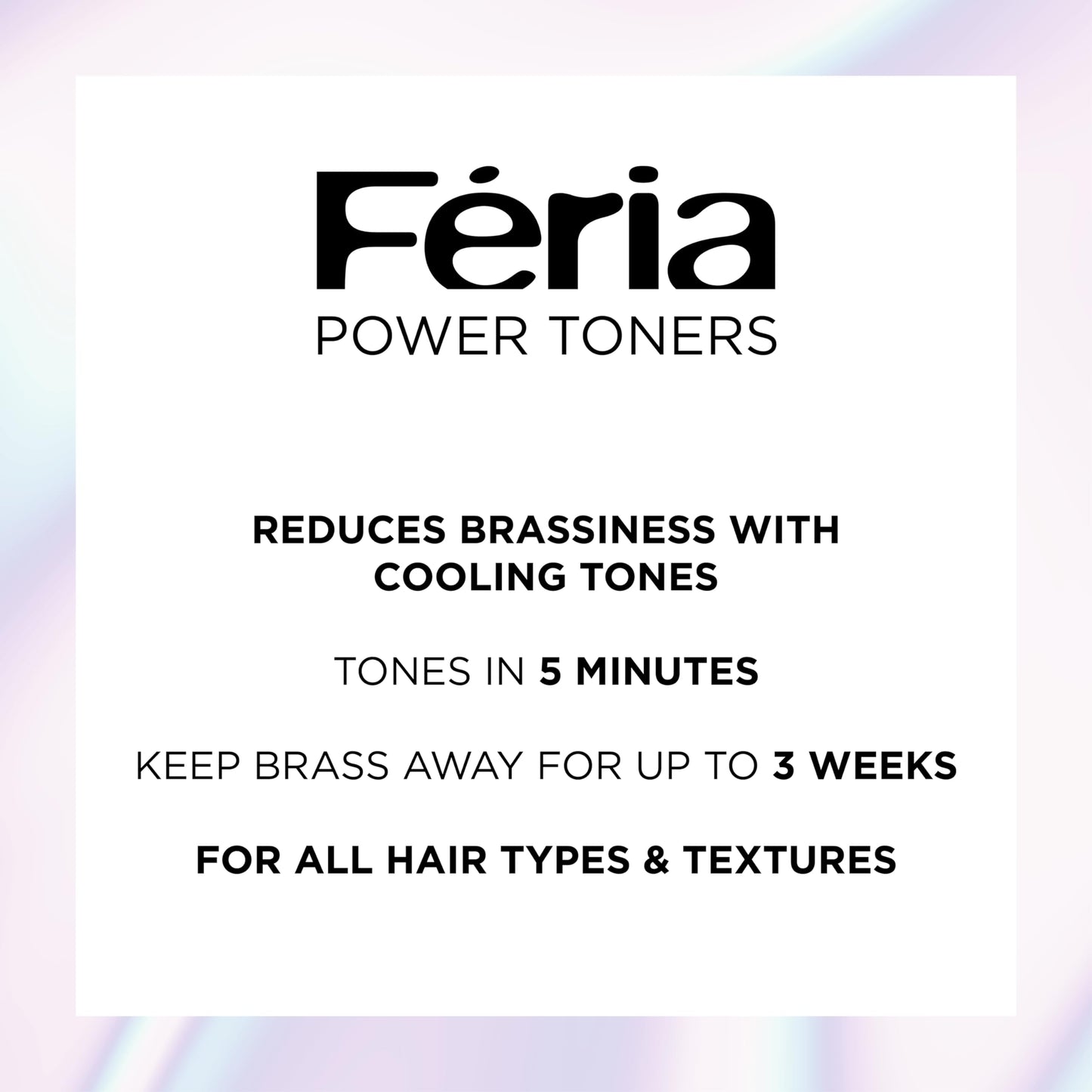 L’Oréal Paris Feria Long-Lasting Anti Brass Power Hair Toner, Ammonia Free Demi Permanent Hair Color, Ice Blonde Hair Toner, 1 Application