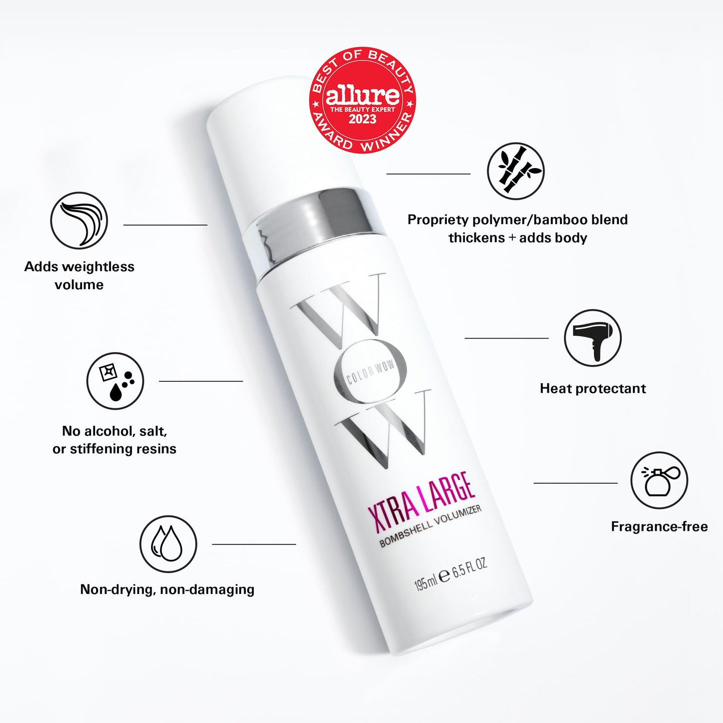 COLOR WOW Xtra Large Bombshell Volumizer, 6.5 fl oz – New Alcohol-Free Technology for Lasting Volume and Thickness