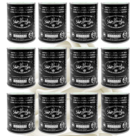 12PC Natural Soft Wax All Purpose Canned Wax for Sensitive Skin Canada-Made Melting Wax by Sharonelle (Milk Cream)